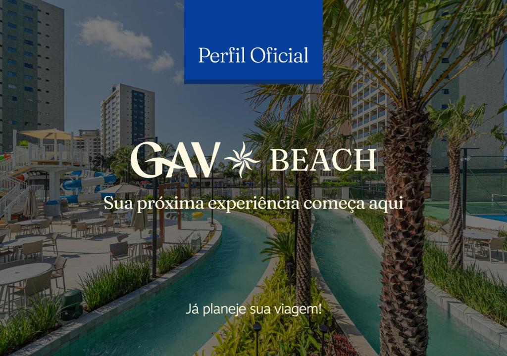 a rendering of a beach with a palm tree at BEACH GAV Resorts in Salinópolis