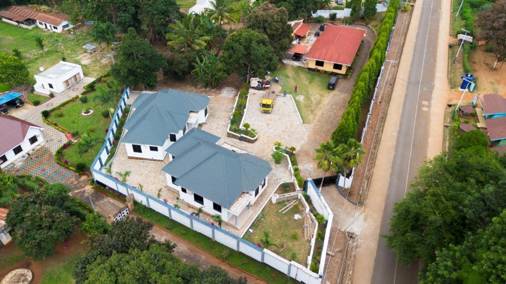 an overhead view of a house with a yard at Mwisongo Homestay in Morogoro