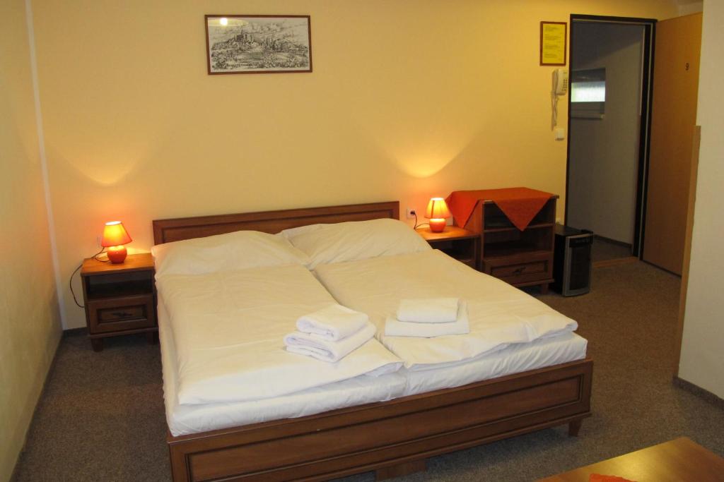 Łóżko lub łóżka w pokoju w obiekcie Hotel Zámeček