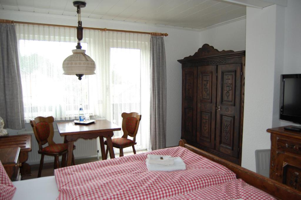 TV a/nebo společenská místnost v ubytování Landhaus Brockenblick