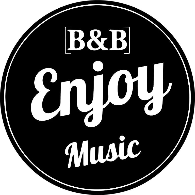 a black and white circle with the words bbb enjoy music at B&B enjoy music in Villa San Giovanni