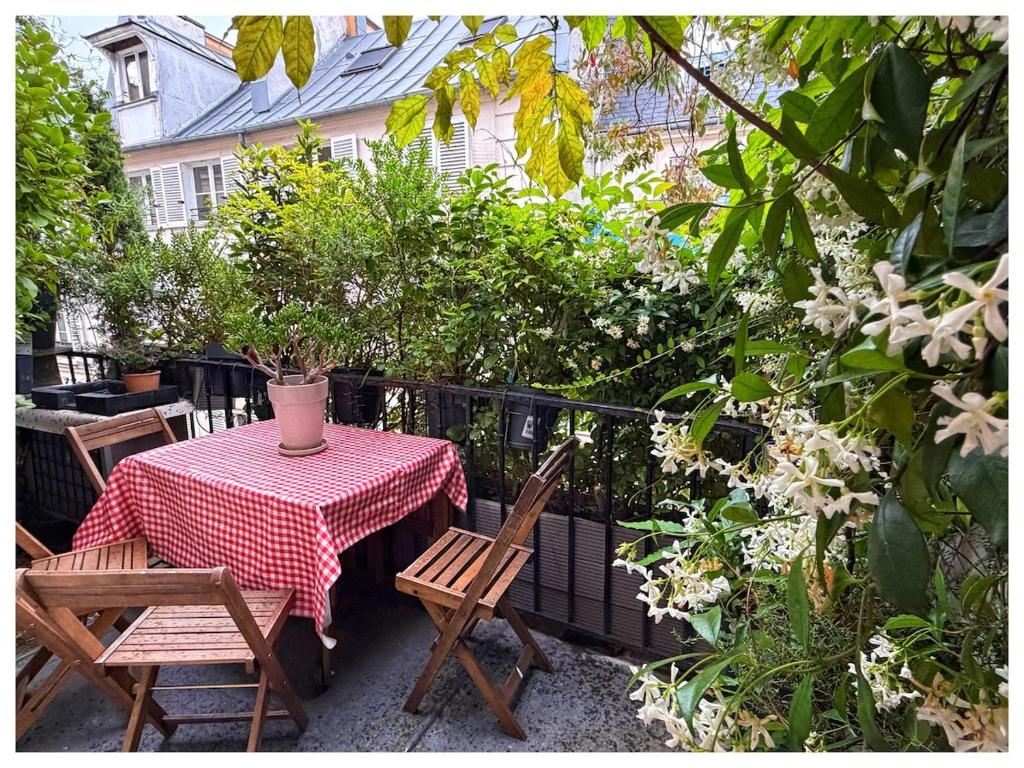 Duplex AC, open terrasse, Paris center