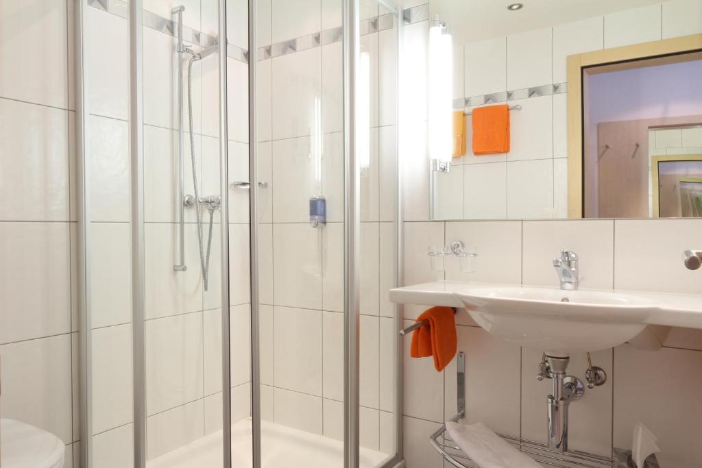 Koupelna v ubytování Appartements Feehof