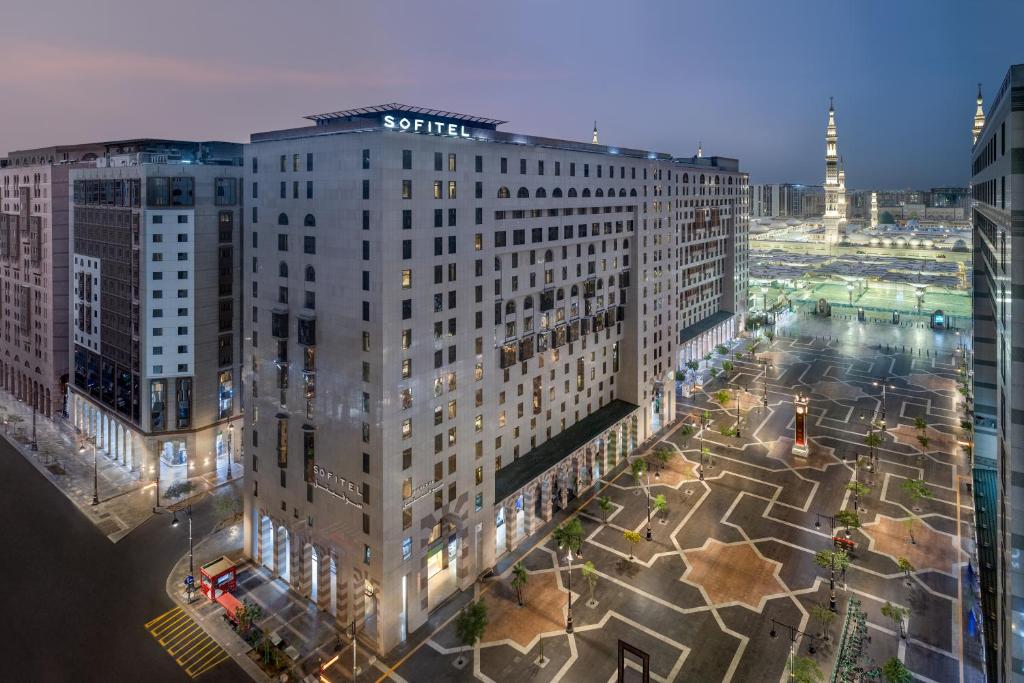 an aerial view of a building in a city at Sofitel Shahd Al Madinah in Medina