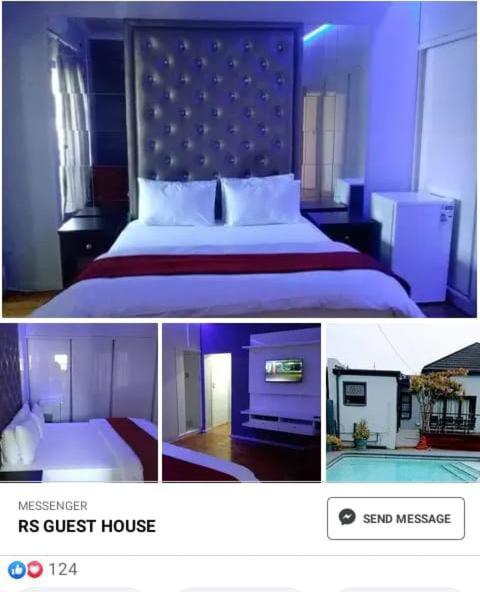 a collage of two pictures of a hotel room at Rs Air in Gqeberha