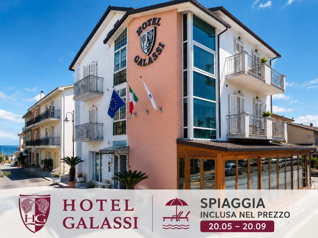 a hotel called the hotel calella in front of a building at Hotel Galassi in Numana