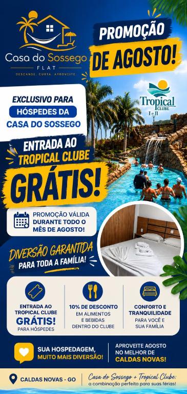 a flyer for a water park with people in a pool at ARARAS Apart Hotel - CTC in Caldas Novas
