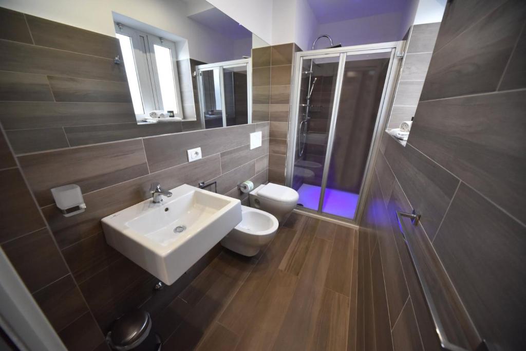 Koupelna v ubytování Hotel Villa Edda