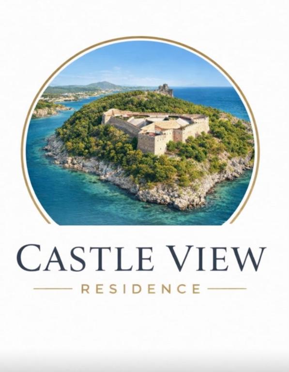 an island in the ocean with the words castle view residence at Castle View in Qeparo