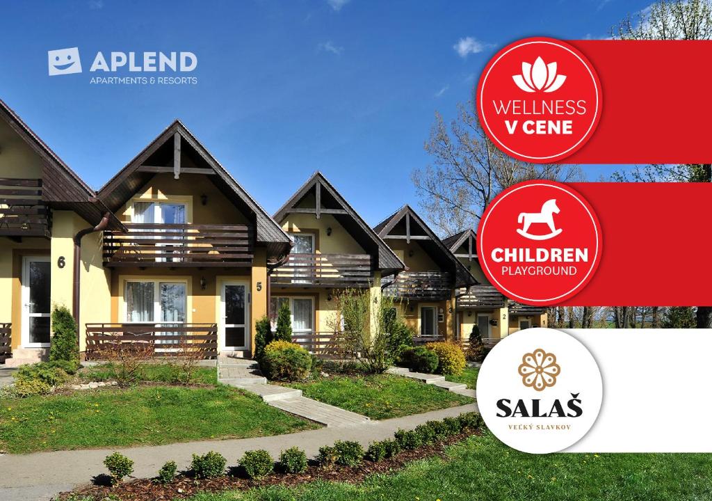 a house with a sign that says cullen v gene at APLEND Villas Tatry Holiday in Veľký Slavkov