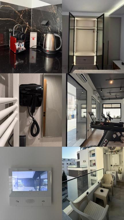 a collage of photos of a kitchen and a room at عين زغوان in La Marsa