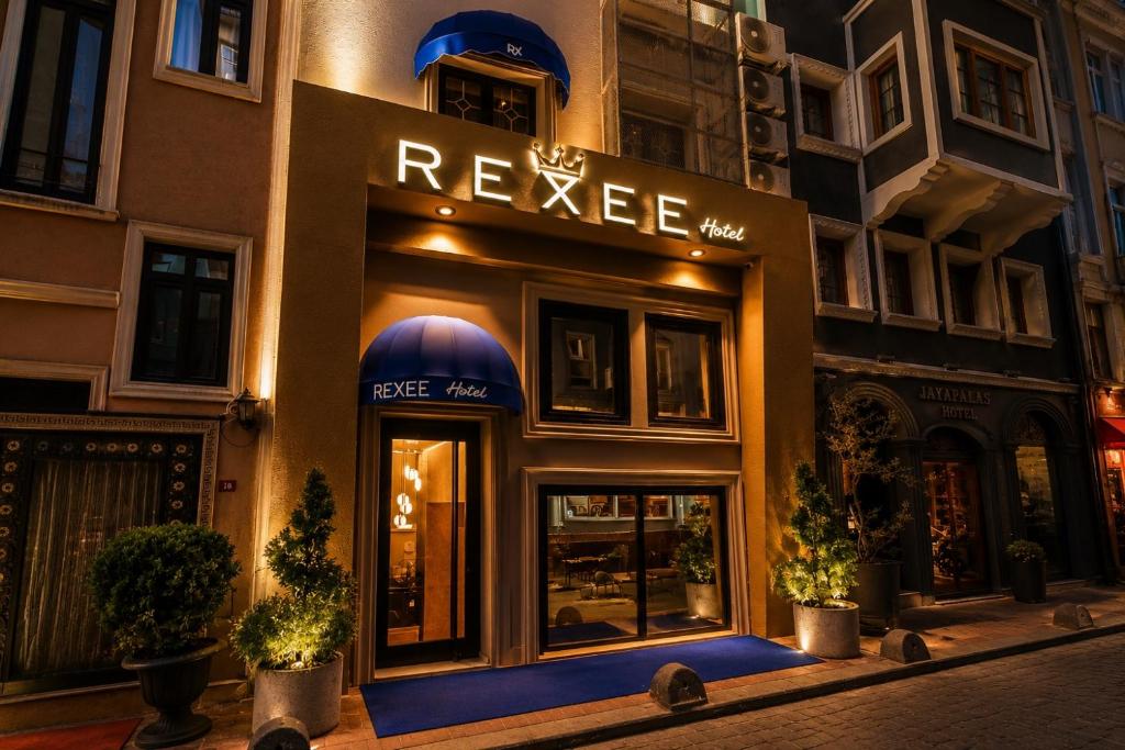 a facade of a building with a recycle sign on it at Taksim REXEE Istanbul Istiklal Hotel in Istanbul