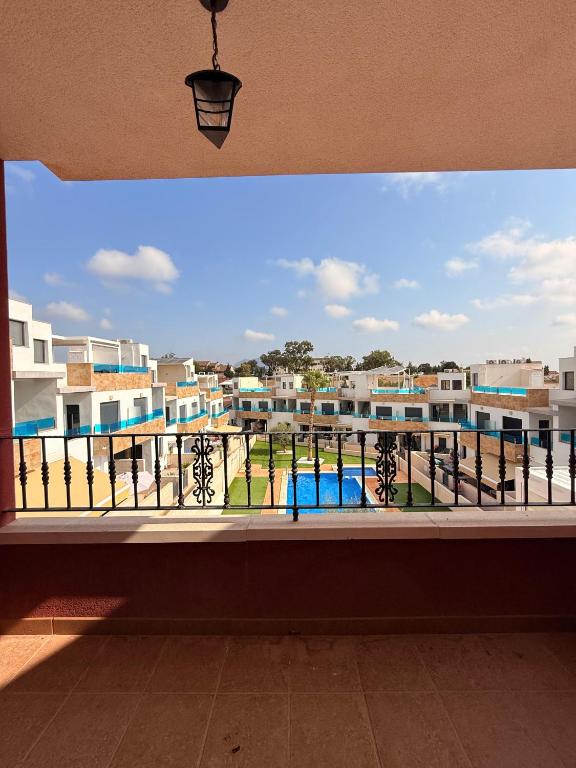 a view from a balcony with a view of a city at Villa Roja in Bigastro