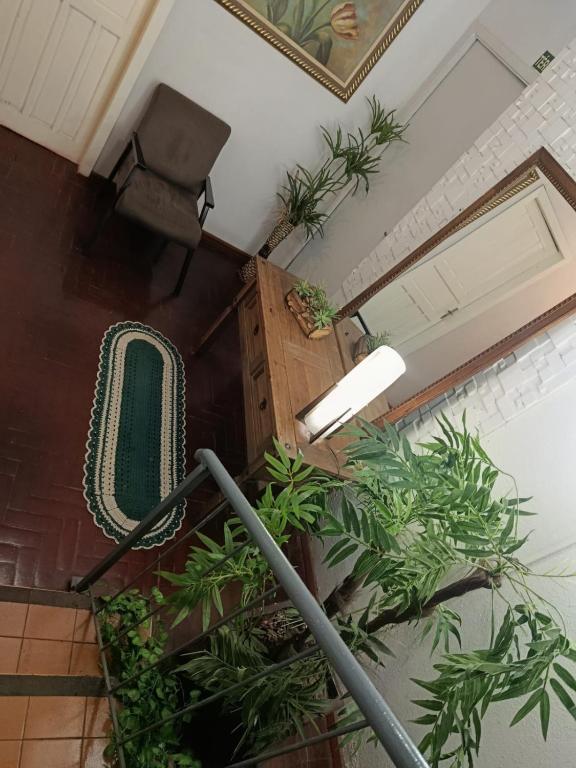 an overhead view of a room with plants at Hotel Central in Arroio do Meio