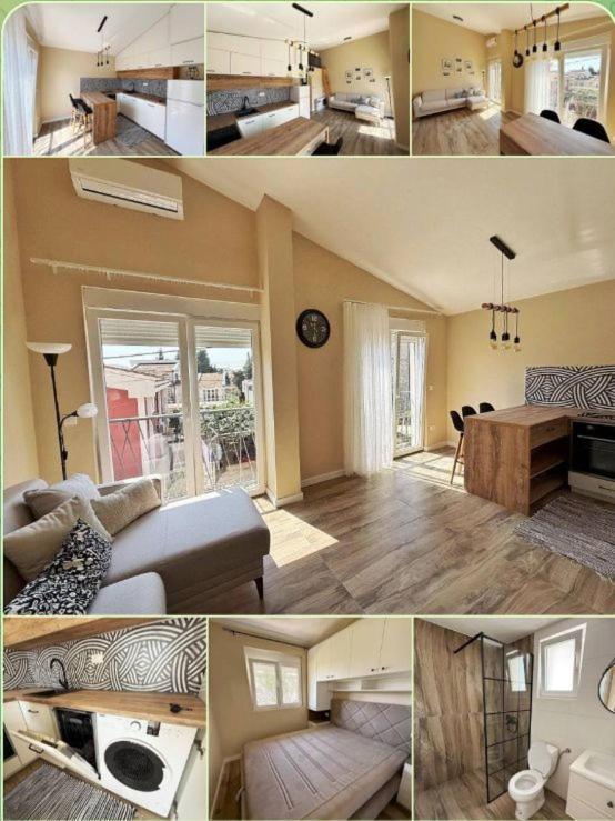 a collage of pictures of a living room with a couch at Apartmani Nina in Bar