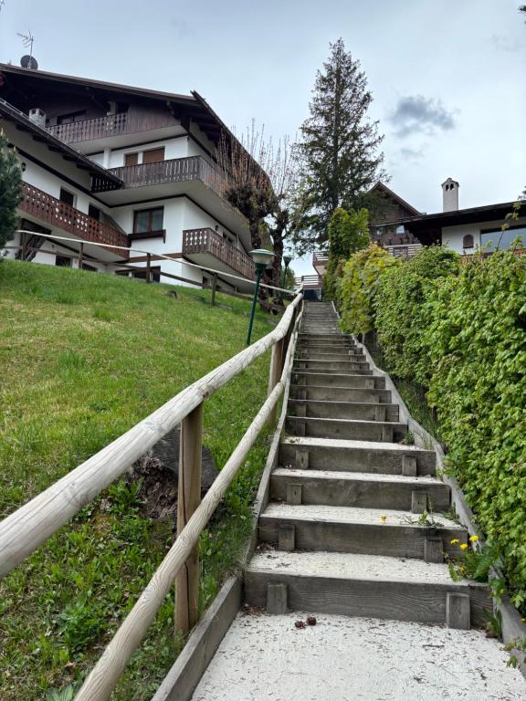 a set of stairs in front of a house at Ca' Scalinatella in Cortina dʼAmpezzo