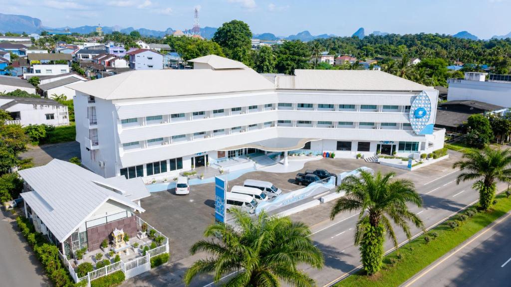 an aerial view of a large white building at Krabi Royal Hotel in Krabi