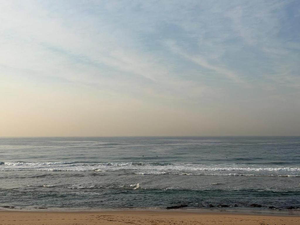 a person walking on a beach with the ocean at Waveside Guesthouse in Durban