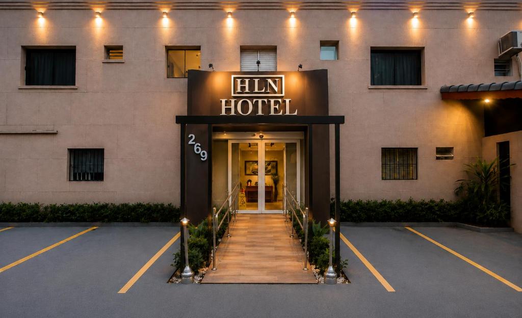 a hotel with a sign that reads hill hotel at HLN Hotel - Expo - Anhembi in São Paulo