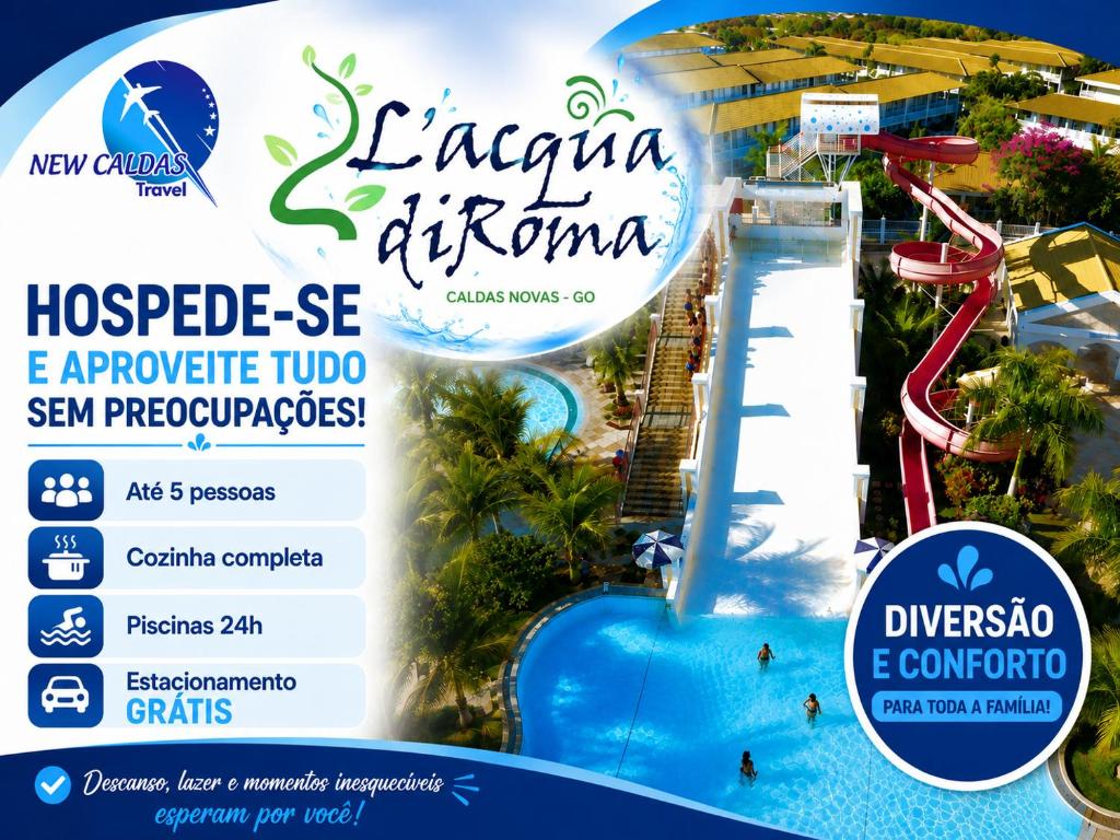 a flyer for a water park at an amusement park at Lacqua Diroma Flat - Oficial in Caldas Novas
