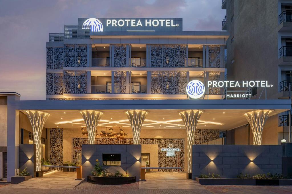 a rendering of the facade of a hotel at Protea Hotel by Marriott Kinshasa in Kinshasa