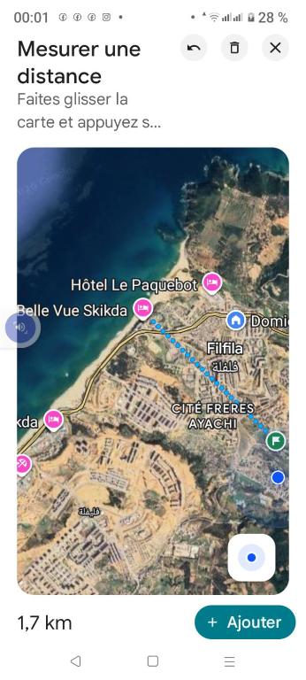 a screenshot of a cell phone with a map at Mobil-home in Rebaïb