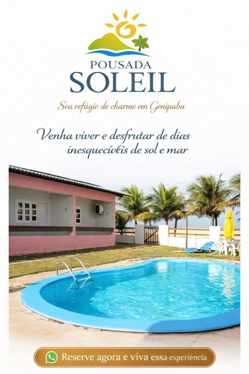 a swimming pool in front of a resort at Pousada Soleil de Genipabu in Extremóz