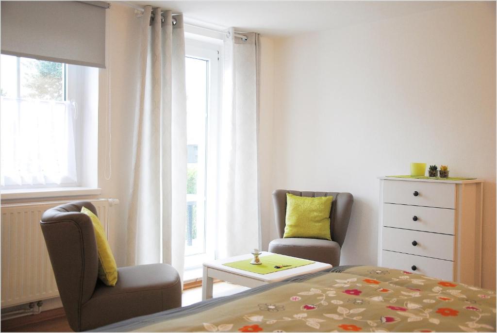 Postel nebo postele na pokoji v ubytování Ferienwohnung in Sassnitz