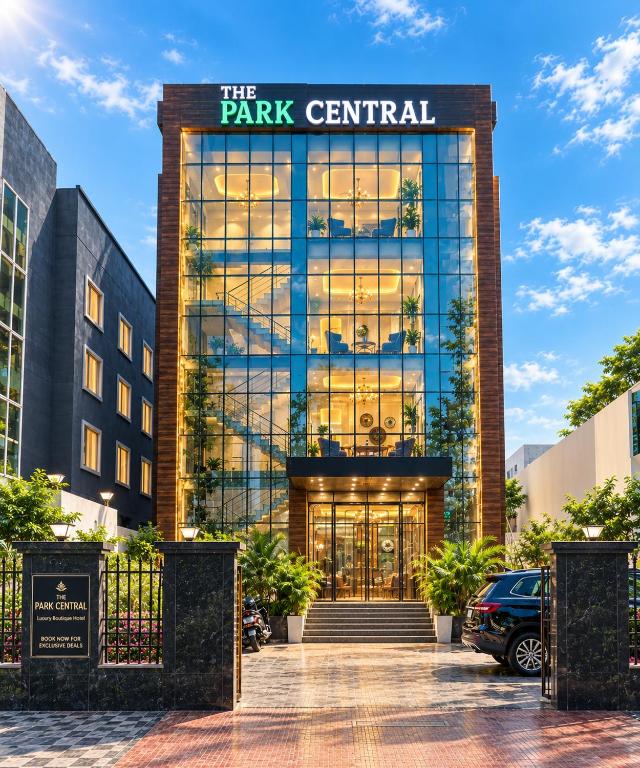 a building with a sign that reads the park central at The Park Central in Lucknow