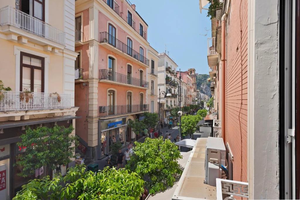 a view of a city street with buildings at Sorrentina Guest House in Sorrento