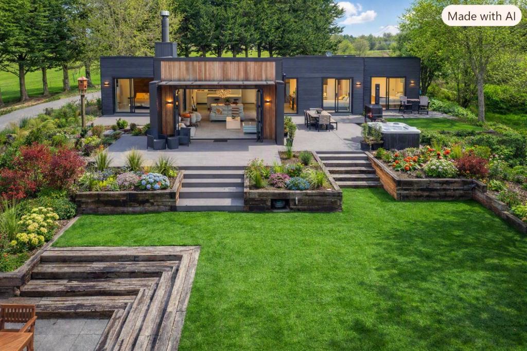 a house with a garden in the middle of a yard at 5 o'clock somewhere in Masterton