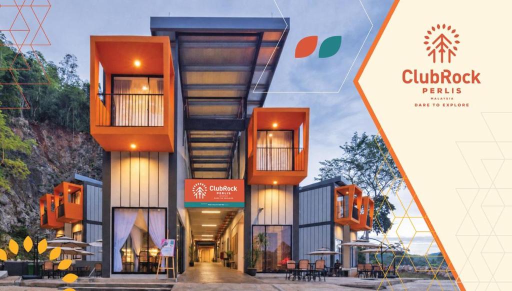 a rendering of a building with orange at ClubRock Perlis Signature Hotel in Kaki Bukit