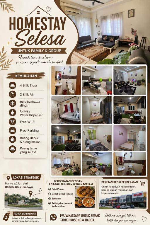 a flyer for a homeasy siesta furniture family and group at Ctr Ruby homestay in Shah Alam