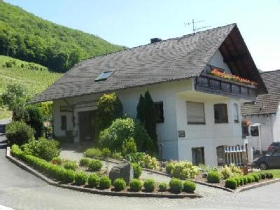 ein Modell eines Hauses mit Landschaftsgärtnerei in der Unterkunft Gästehaus Probst in Alken