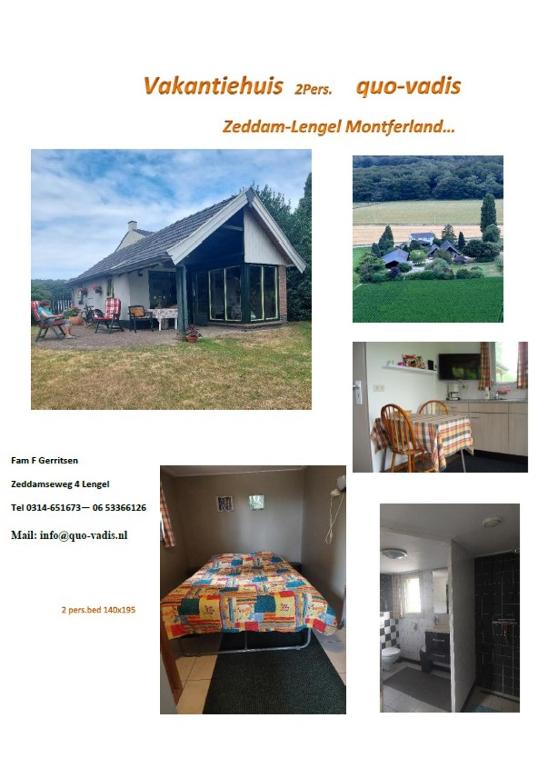 a collage of pictures of a house with a bed at Quo Vadis in Lengel