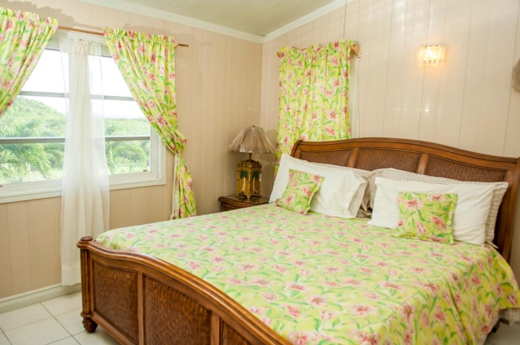 1 dormitorio con cama y ventana en South Coast Horizon, en Curtain Bluff