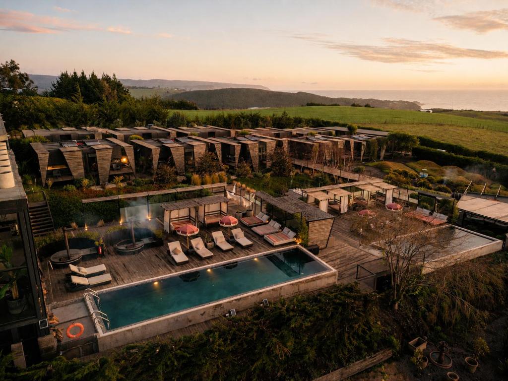 an aerial view of a resort with a swimming pool at Taka Matanzas in Matanzas