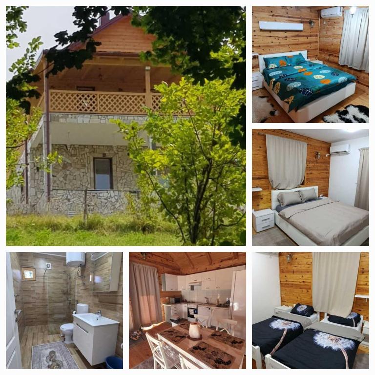 a collage of photos of a bedroom and a house at Villa NEOM, Sarajevo in Vogošća