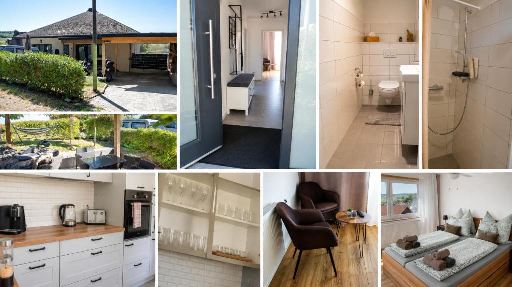 a collage of pictures of a house at Weitblick am Rammenfeld in Schönecken