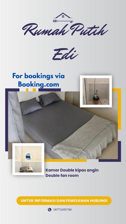 a picture of a bed with a sign that reads kennett impulse furniture ridge energy at Rumah Putih Edi in Sengkol