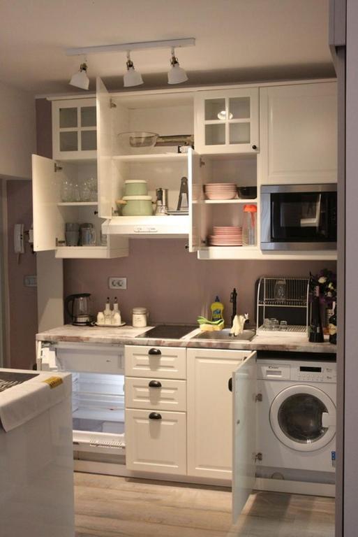 Kuchyň nebo kuchyňský kout v ubytování Apartment Mala tajna