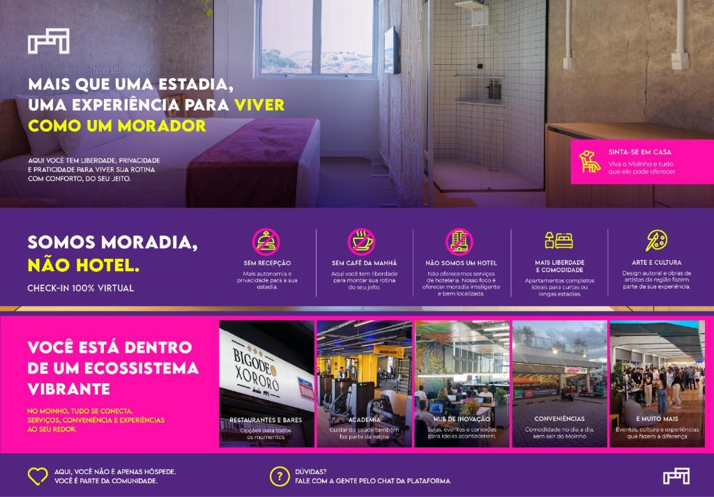 a website for a real estate company with a pink at Moinho Moradia in Juiz de Fora