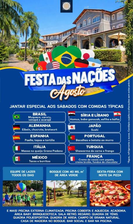 a flyer for a festival at a park with a pizza at Grand Resort Serra Negra in Serra Negra