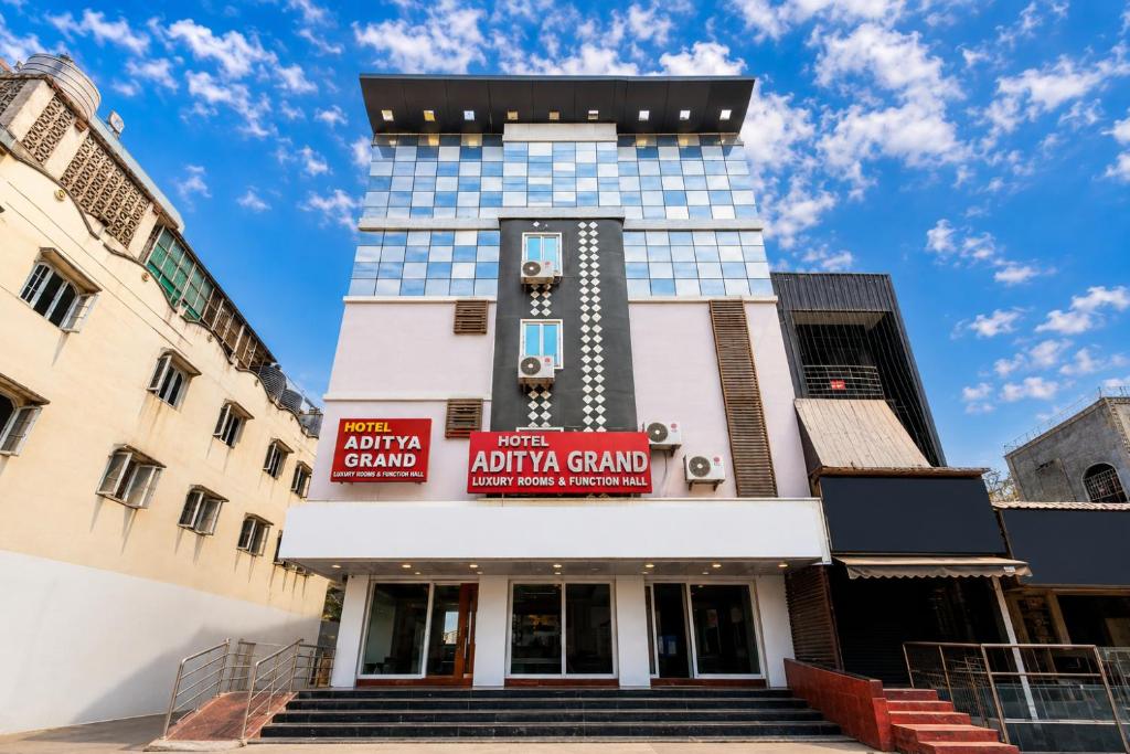 a building with a sign that reads authority grand at Hotel Aditya Grand in Guntūr