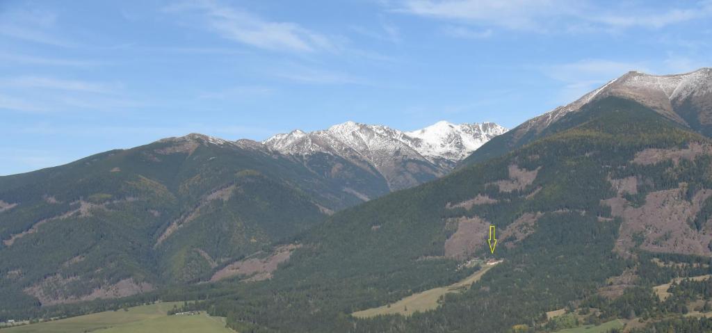 a view of a mountain range with snow covered mountains at Penzión pod Barancom in Žiar