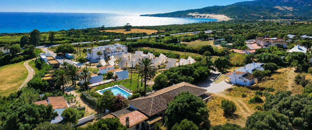 an aerial view of a house with a pool at Wawa Tarifa in Tarifa