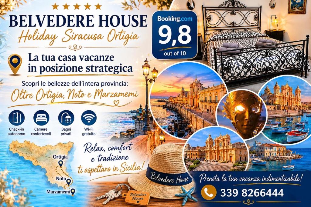a flyer for a vacation in the city of bilbao at Belvedere di Siracusa in Belvedere