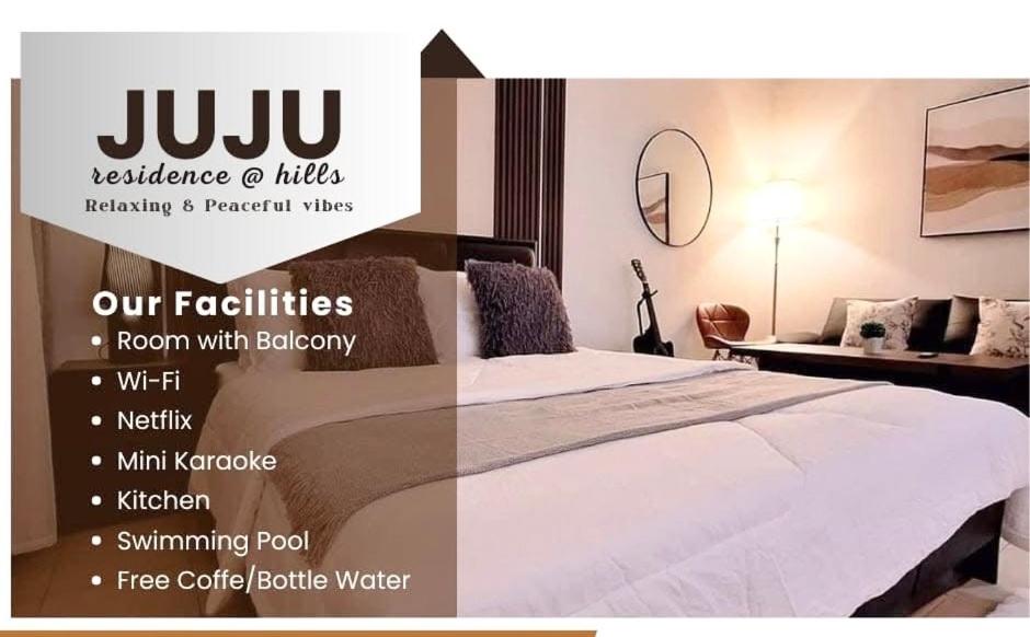a poster of a bedroom with a bed in a room at Hills Residences by JuJu Staycation in Manila