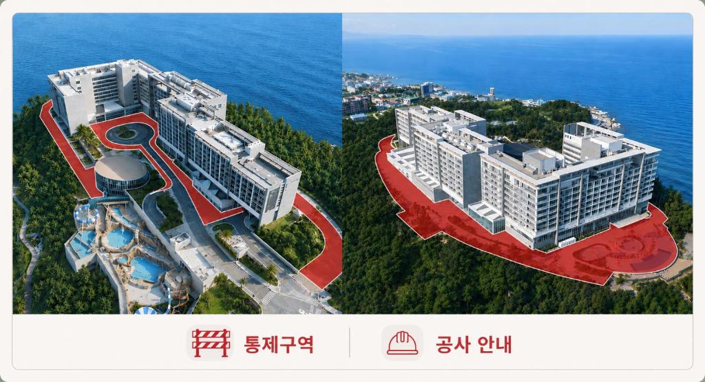 a rendering of a resort next to the ocean at Lotte Resort Sokcho in Sokcho