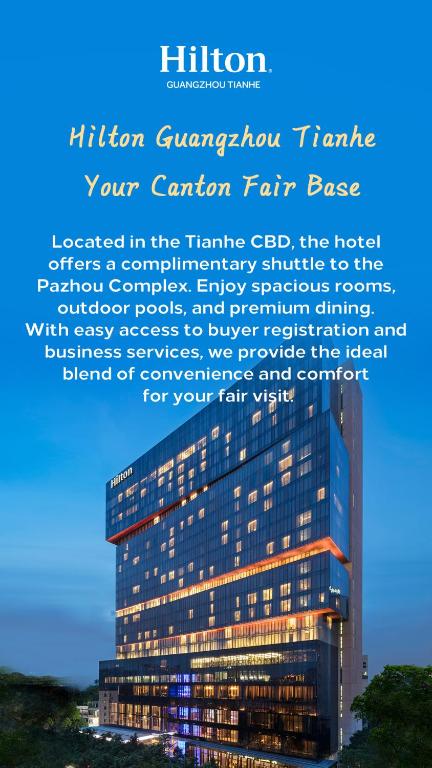 a building with the words trillion entropy transform your control tariff base at Hilton Guangzhou Tianhe in Guangzhou